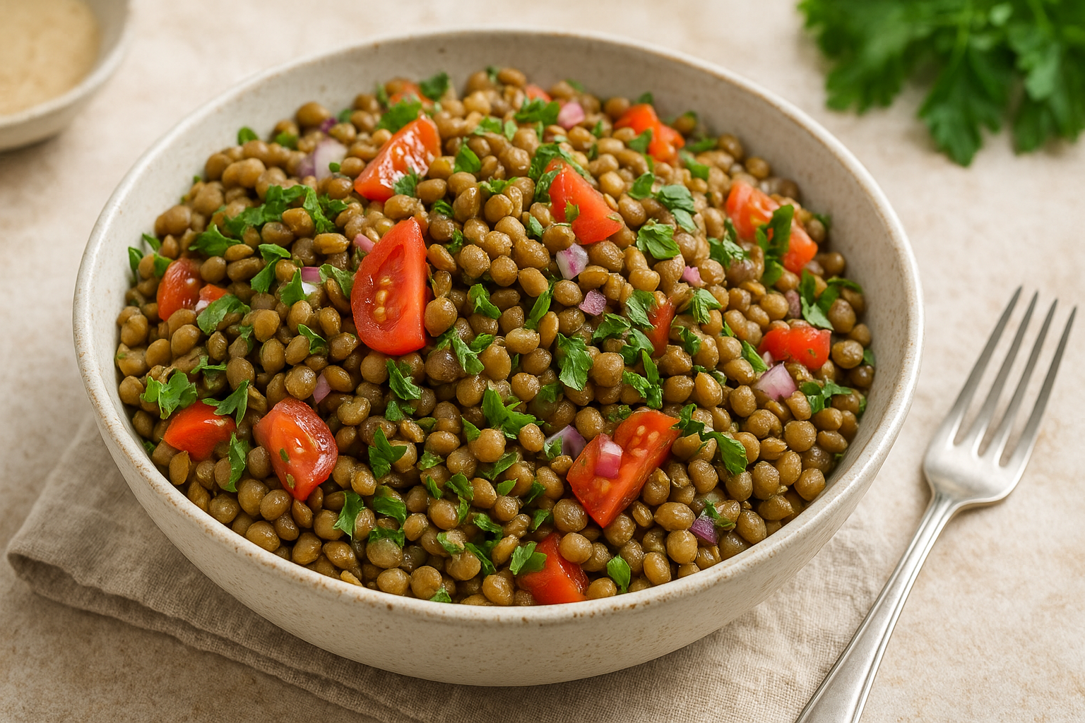 Salade de lentilles : recette de base, assaisonnement, et idées pour en faire un plat complet